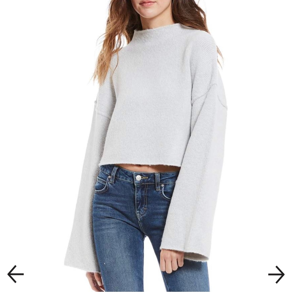 Free People mock neck cropped sweater